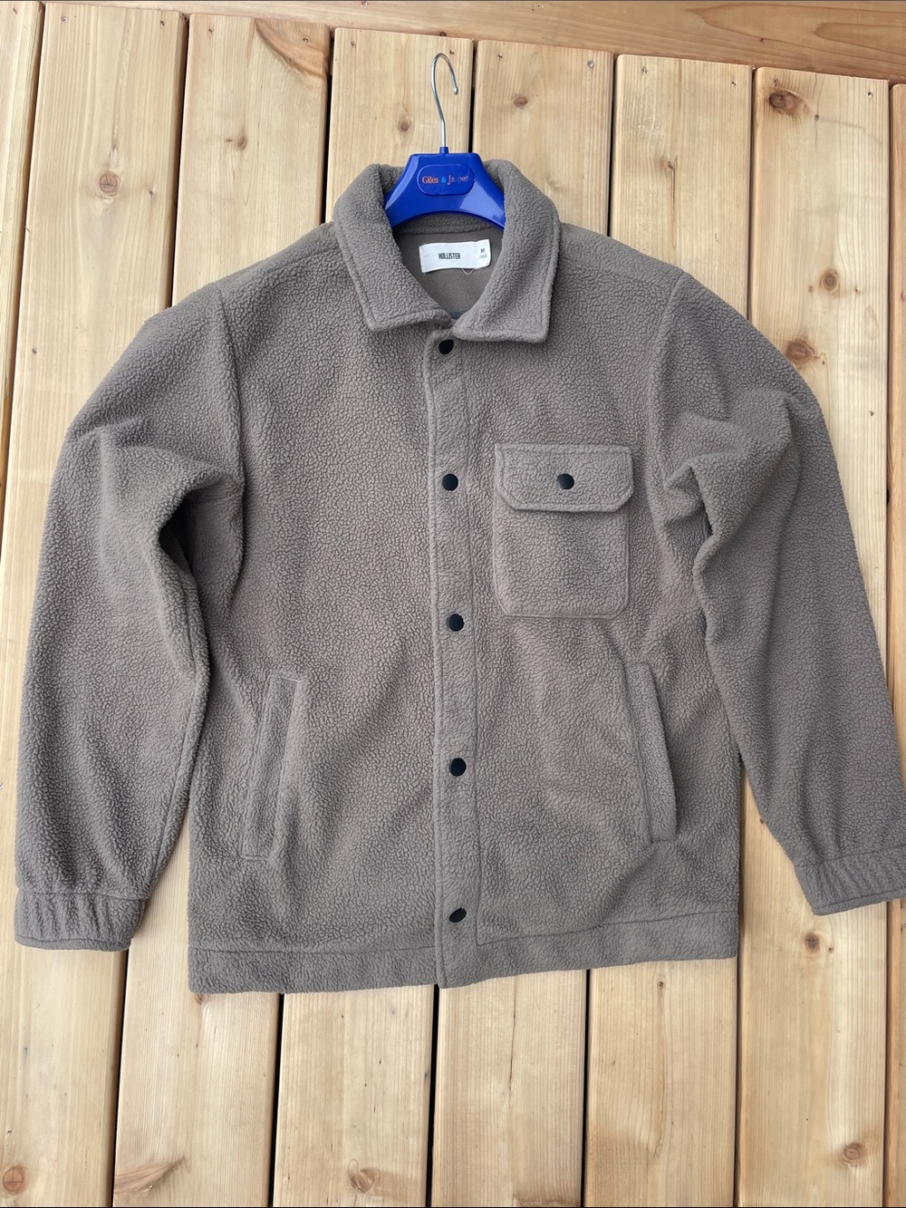 Hollister Taupe Sherpa Shirt Jacket